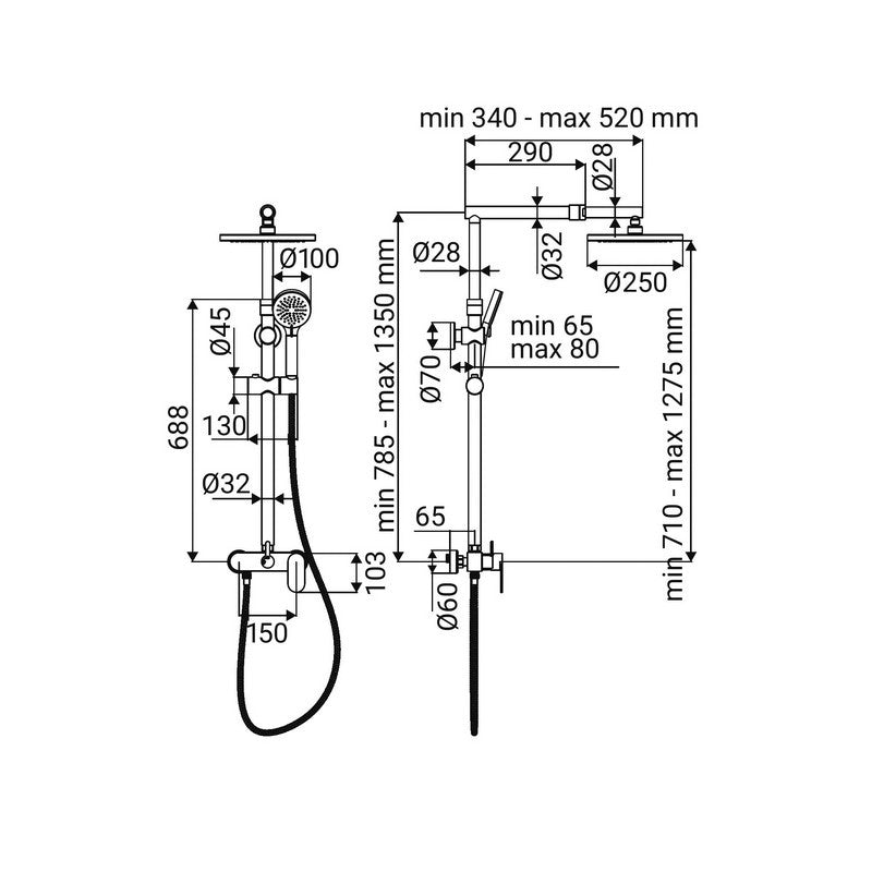 vaso home light quadro cm 40x40x90h ghiaccio bianco cod:ferx.42911