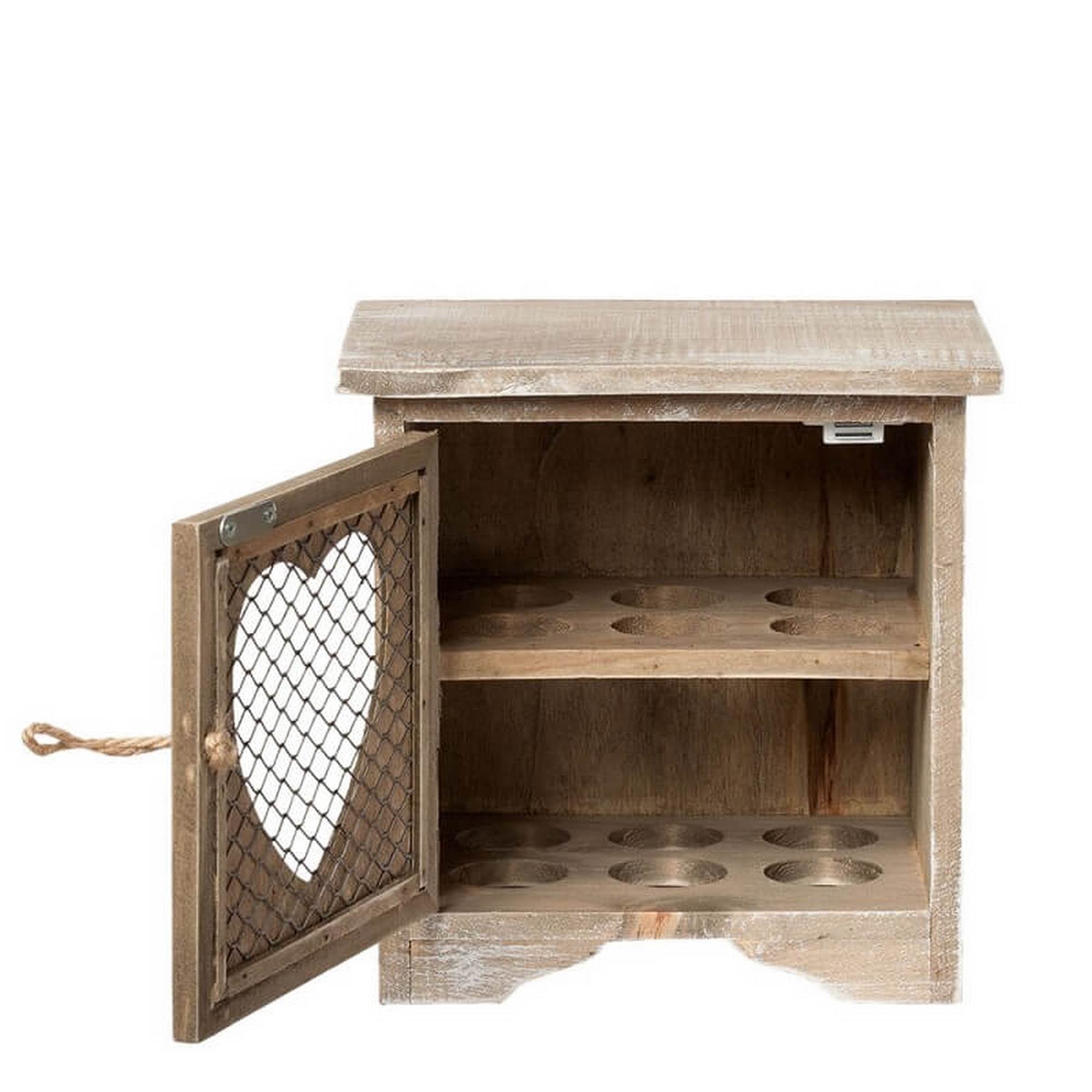Casetta portauovo in legno marrone con sagome cuore a retina-Clayre & Eef