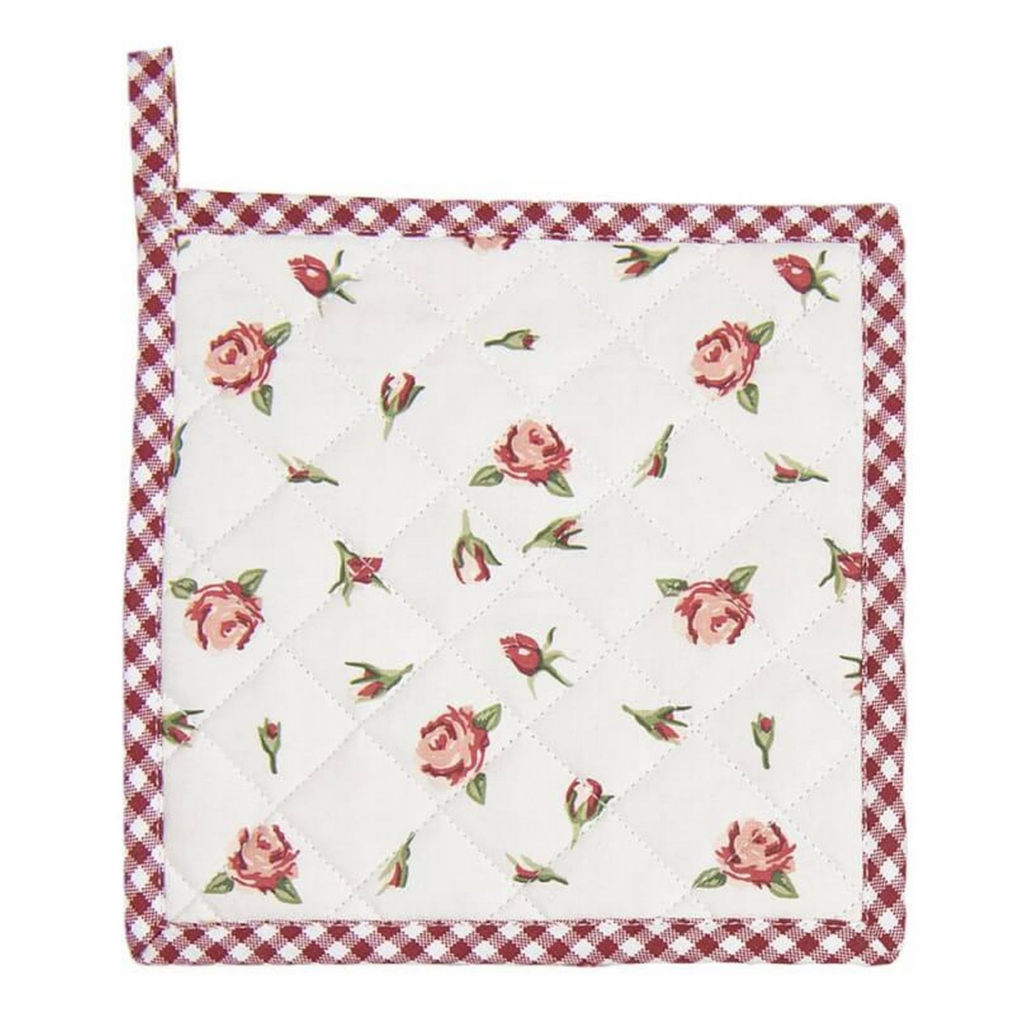 Presina cucina 20*20 cm rosso bianco cotone romantic roses