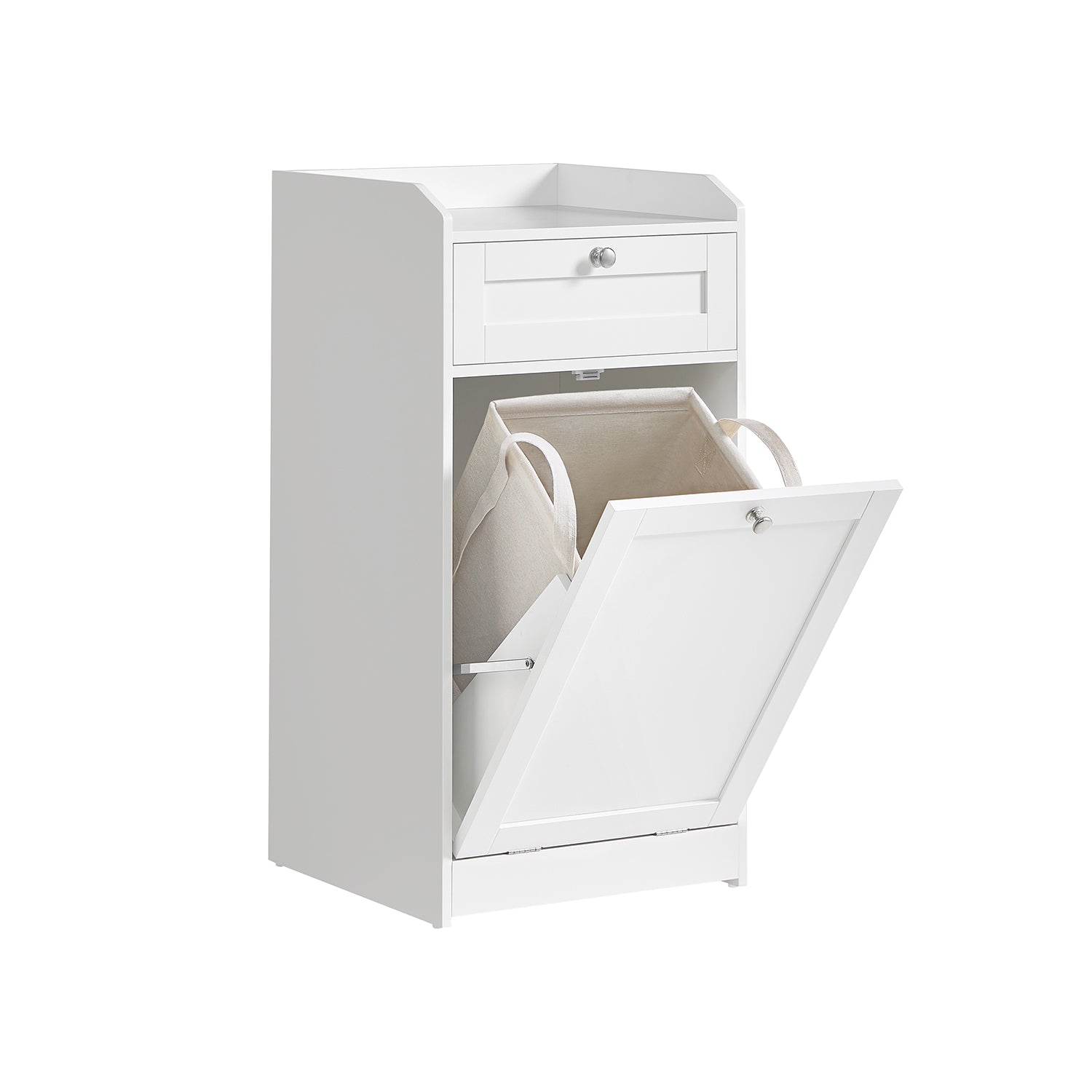 Mobile Portabiancheria per Bagno con Cassetto e Sacco Rimovibile