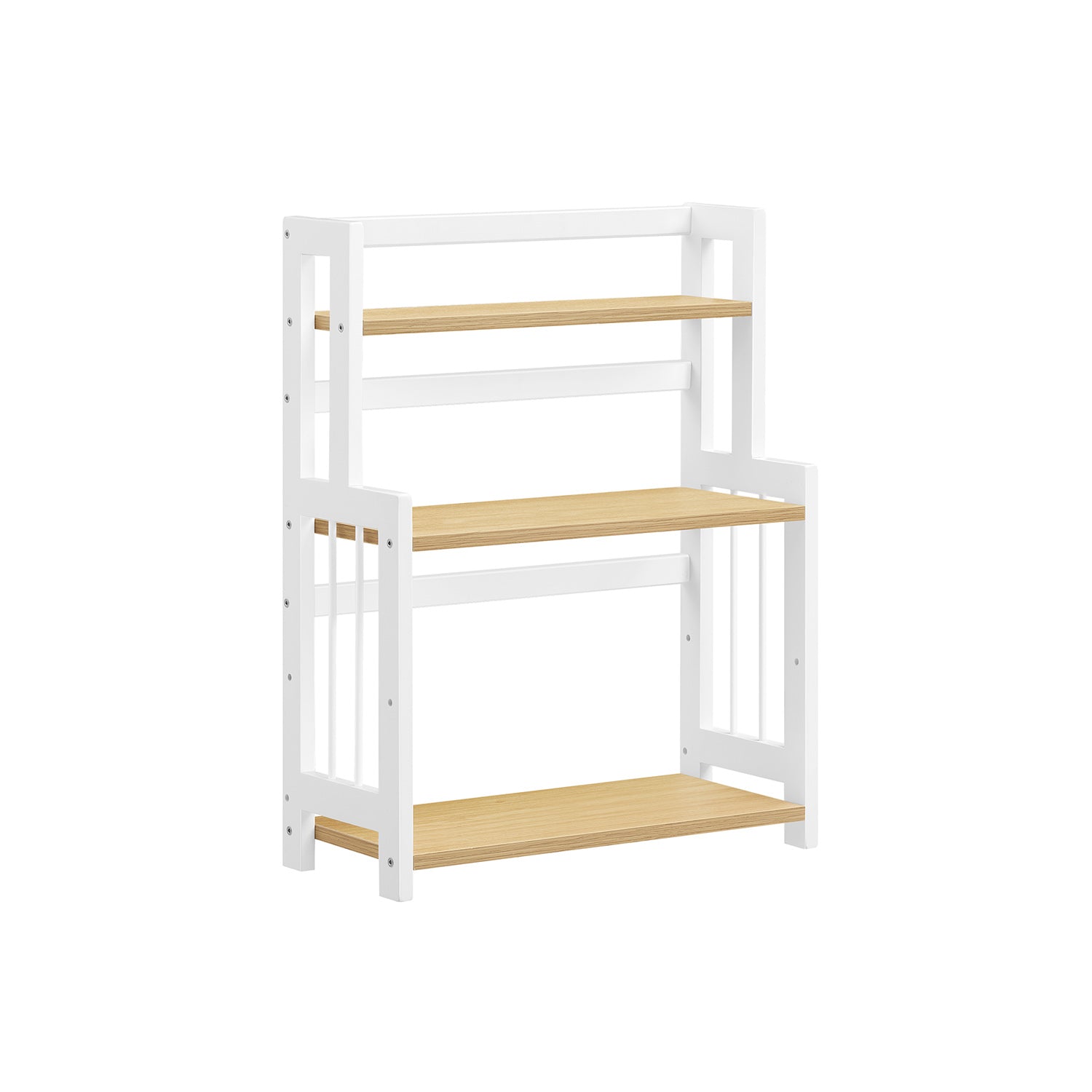 Scaffale da Cucina Portaspezie a 3 Ripiani Rovere Naturale e Bianco