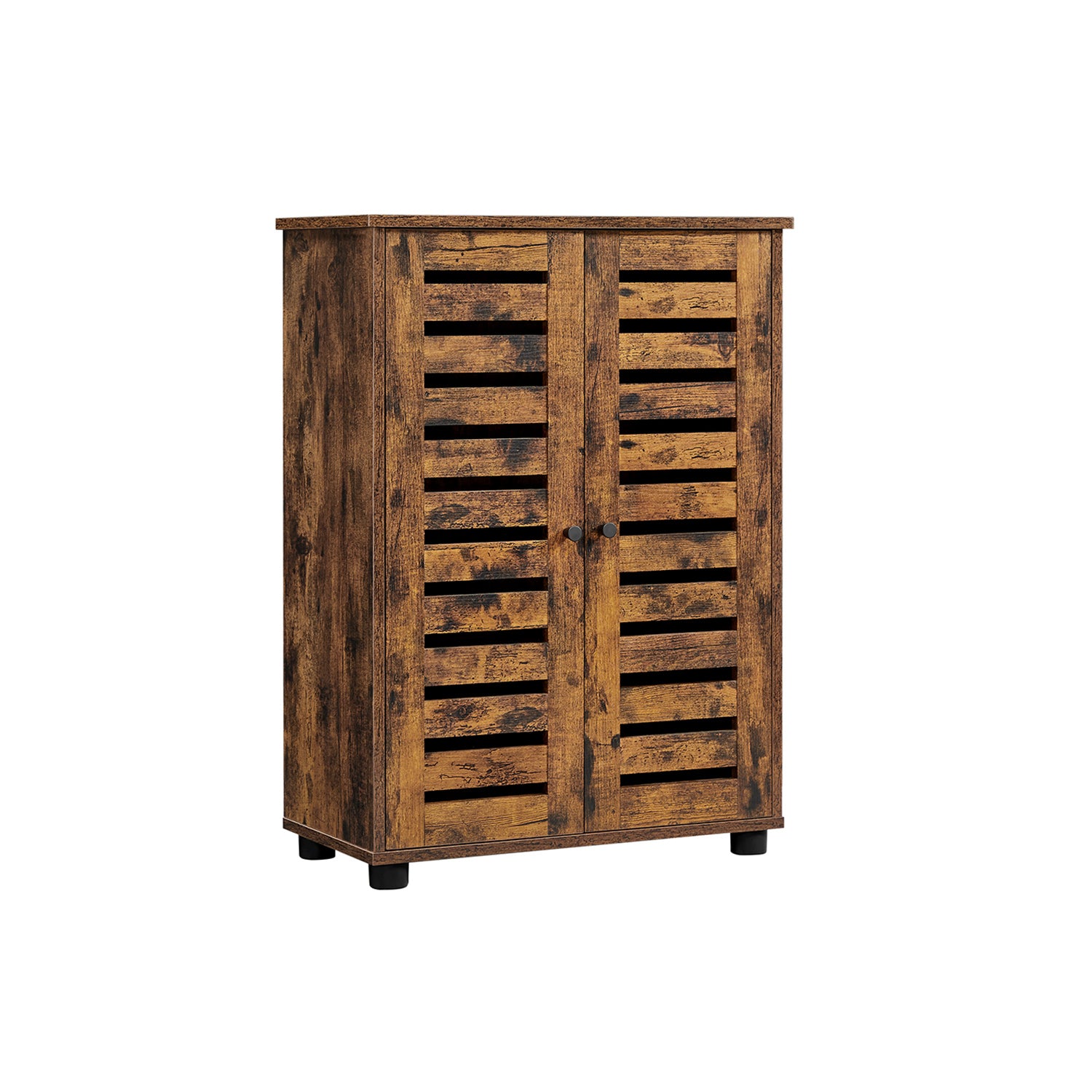 Armadietto da Bagno con Ante a Persiana Marrone Vintage