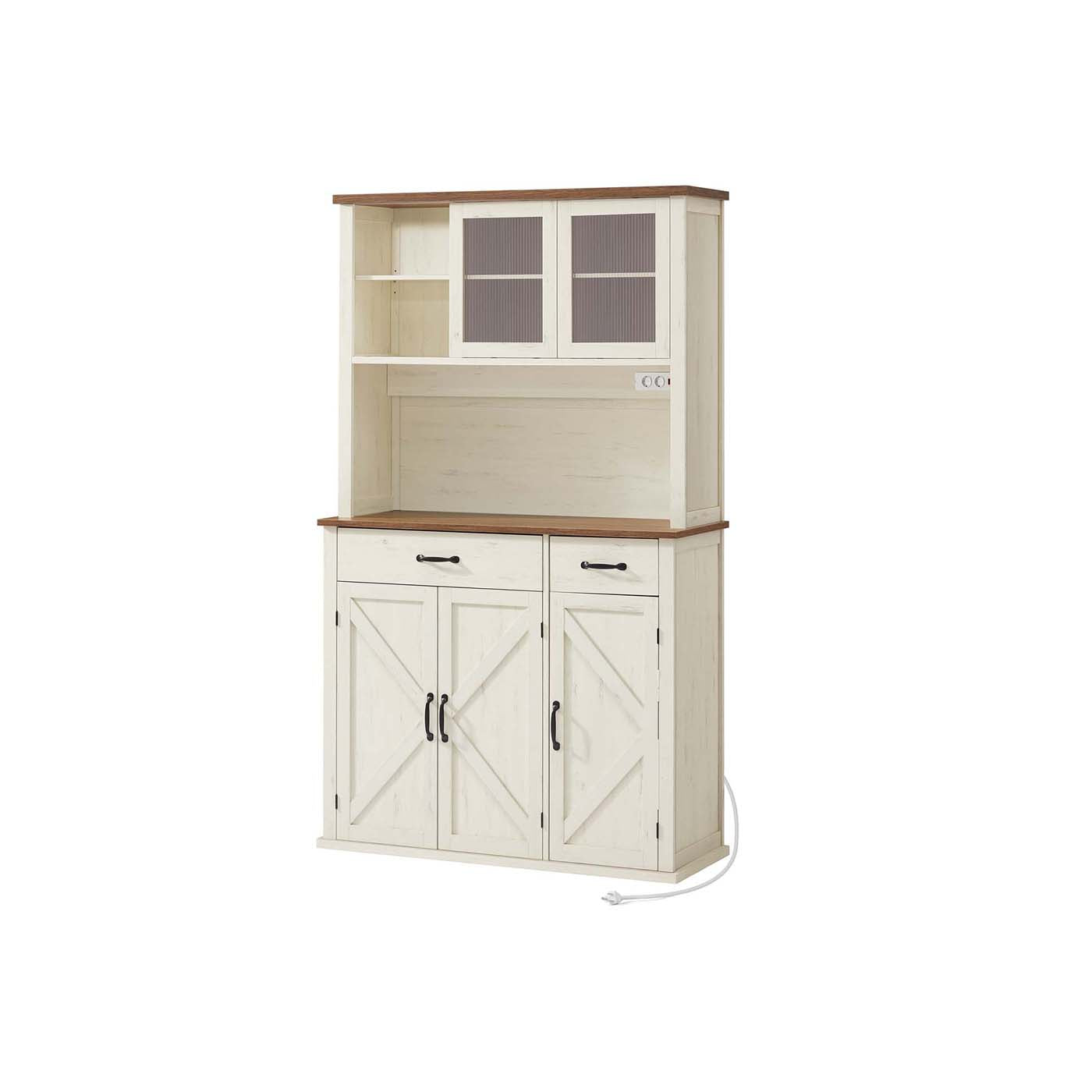 Credenza cucina con luce multipresa e ripiani regolabili