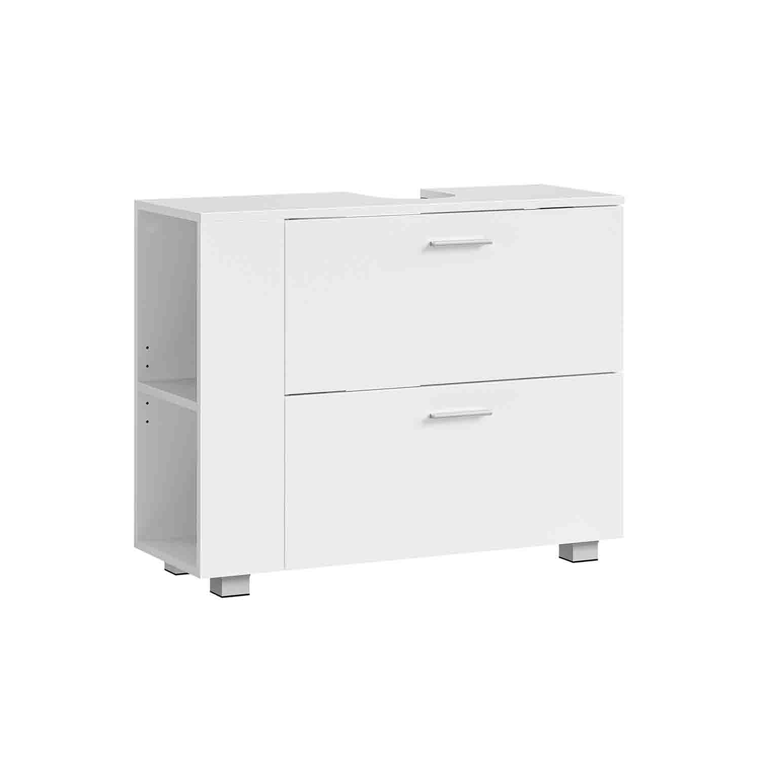 Mobile Sottolavabo da Bagno con 2 Cassetti Bianco Nuvola