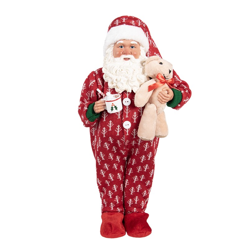 Babbo natale decorativo con peluche e tazza H 45 cm Clayre & Eef