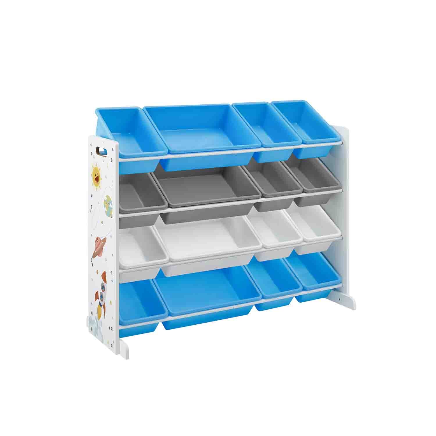 Scaffale per Giocattoli Verde Giada e Rosa