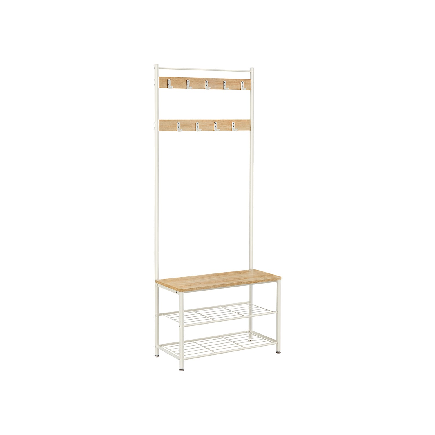 Appendiabiti con ripiano per scarpiere, mobile d'ingresso con panchina