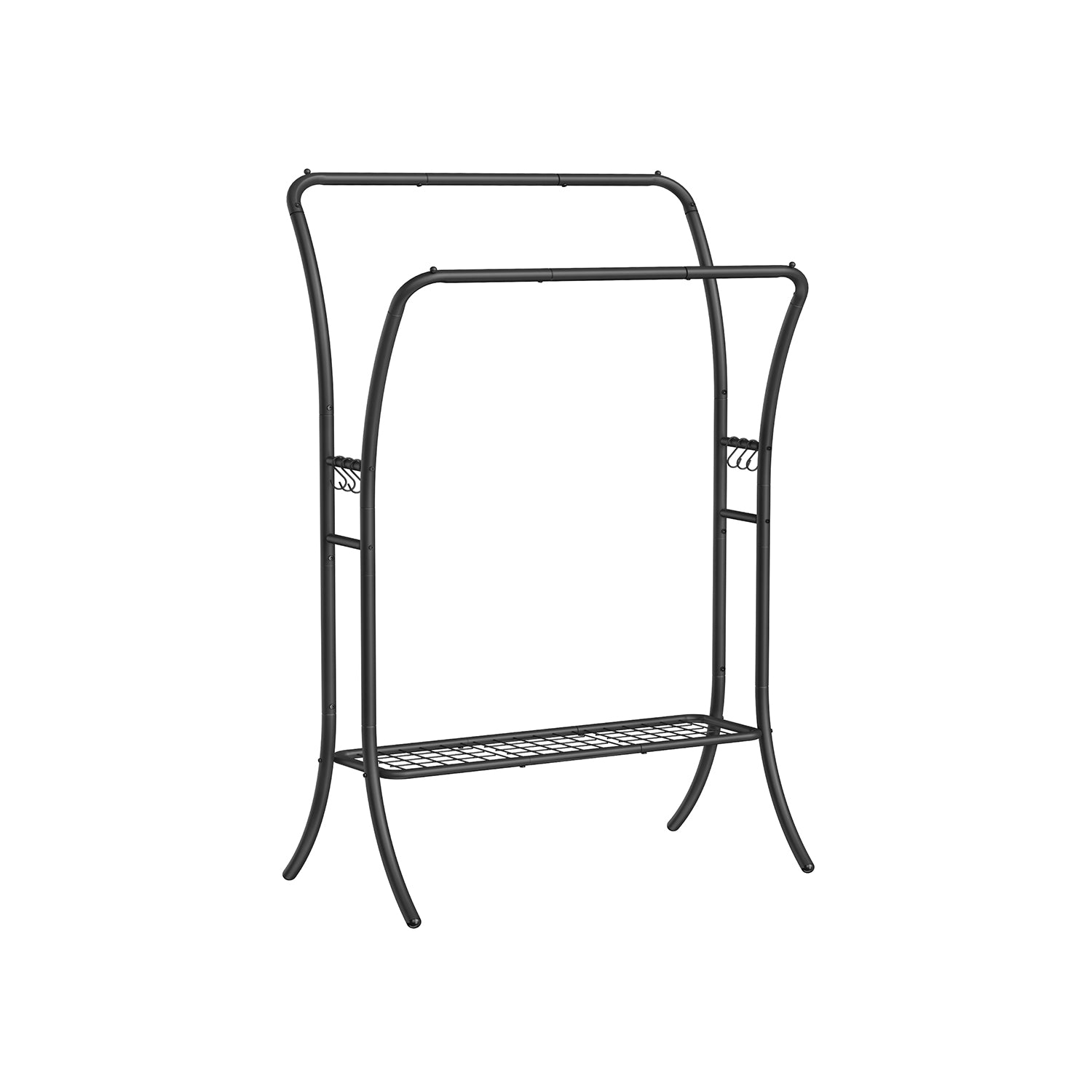 Stand Appendiabiti Doppio in Acciaio Nero Inchiostro