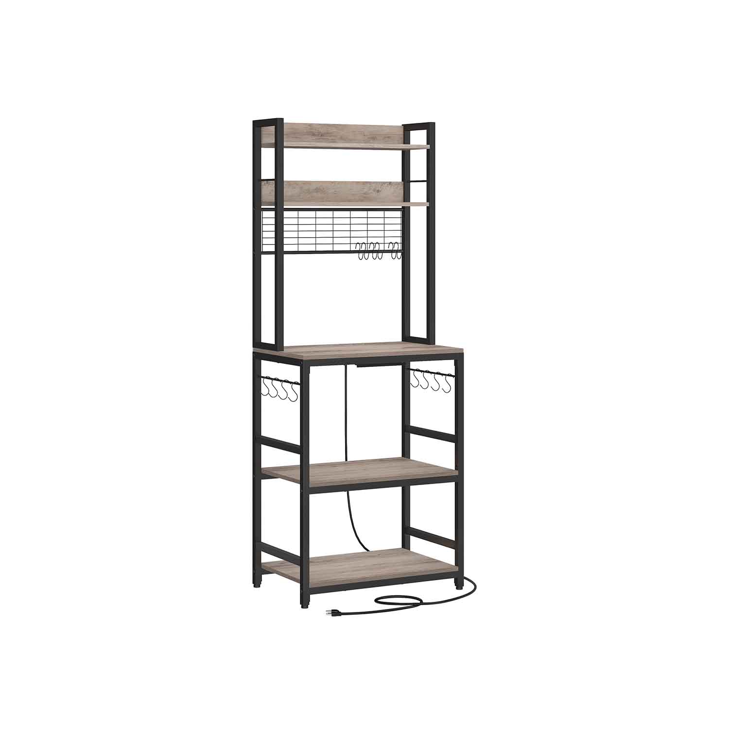 Scaffale da Cucina con Prese Ganci per Microonde