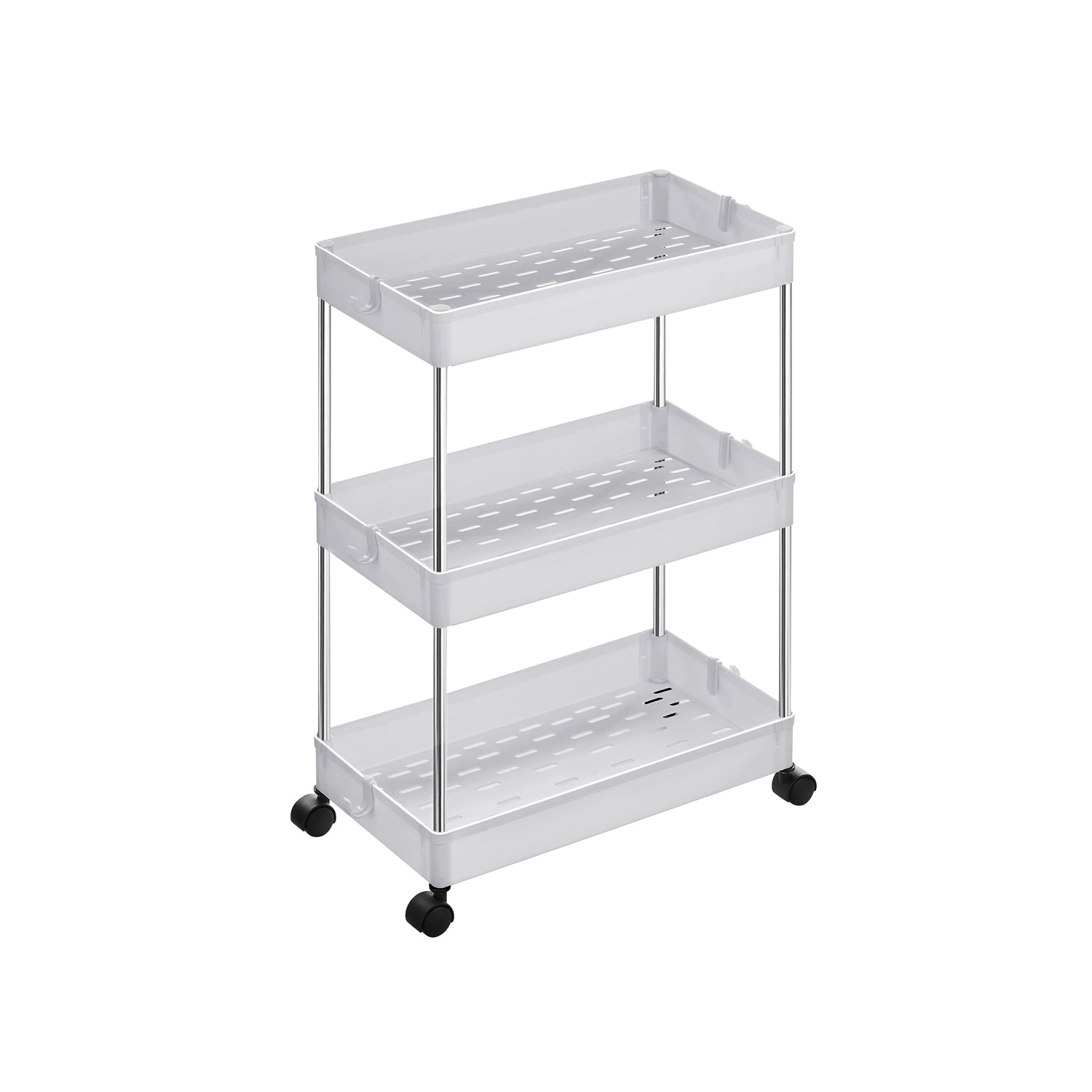 Carrello Portaoggetti a 3 Ripiani 40 x 22 x 60 cm Bianco