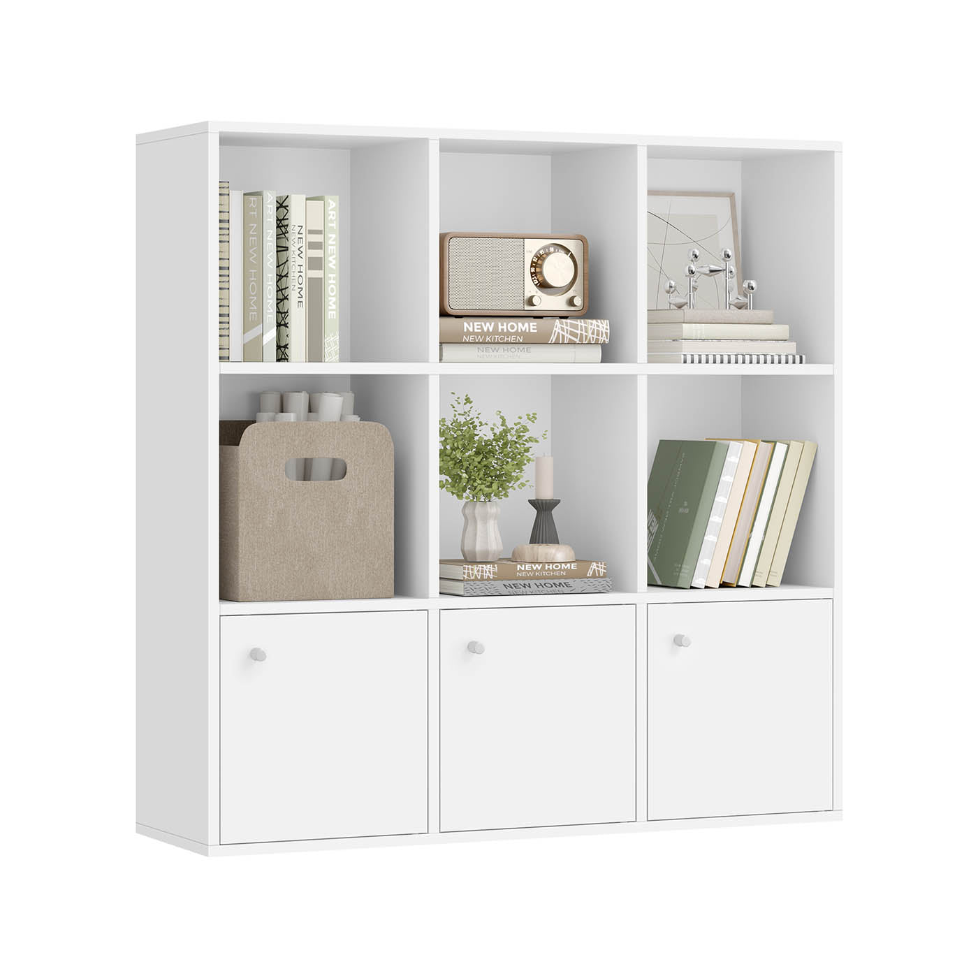 Libreria con Scomparti Chiusi in Basso