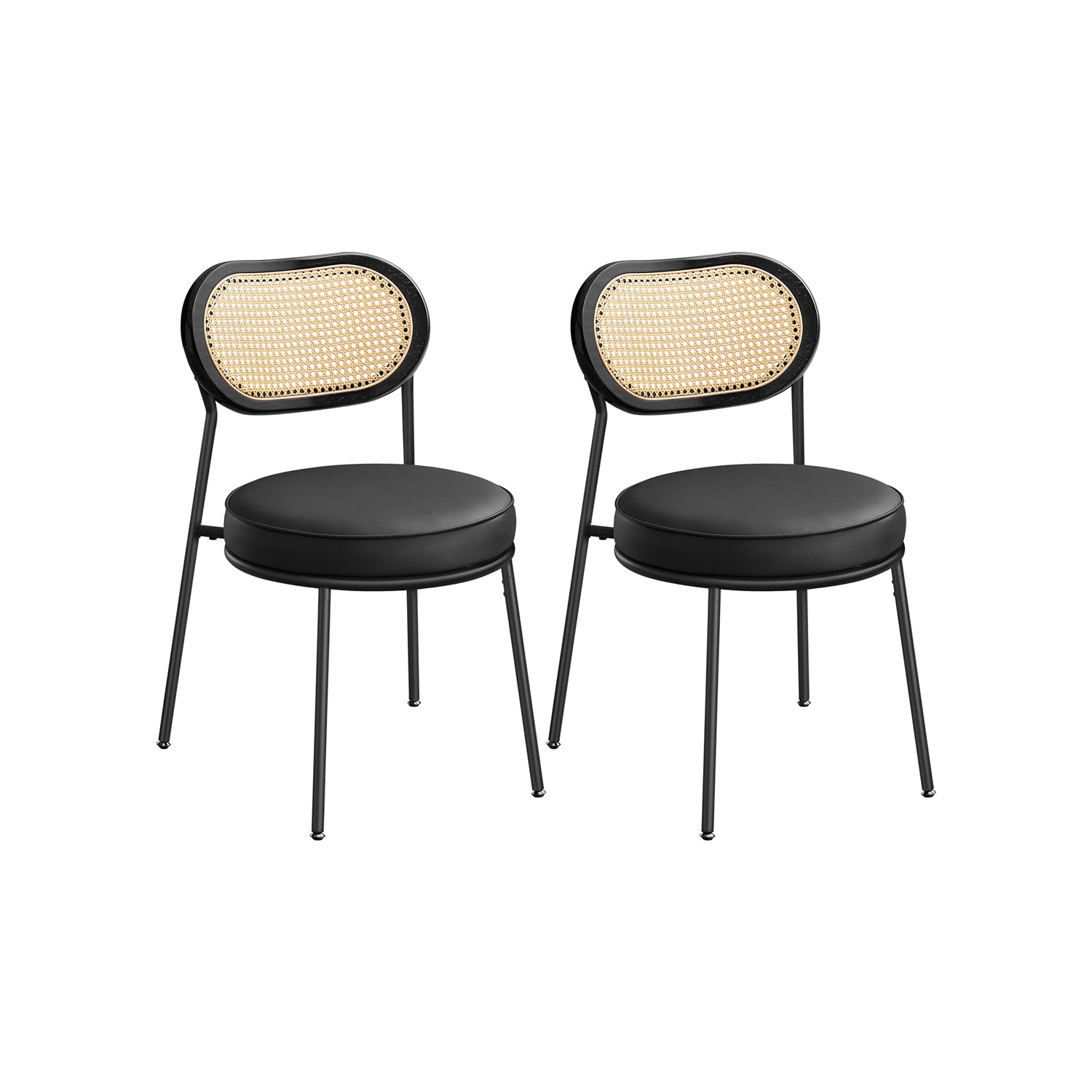 Sedie da Pranzo con Schienale Curvo di Rattan PE