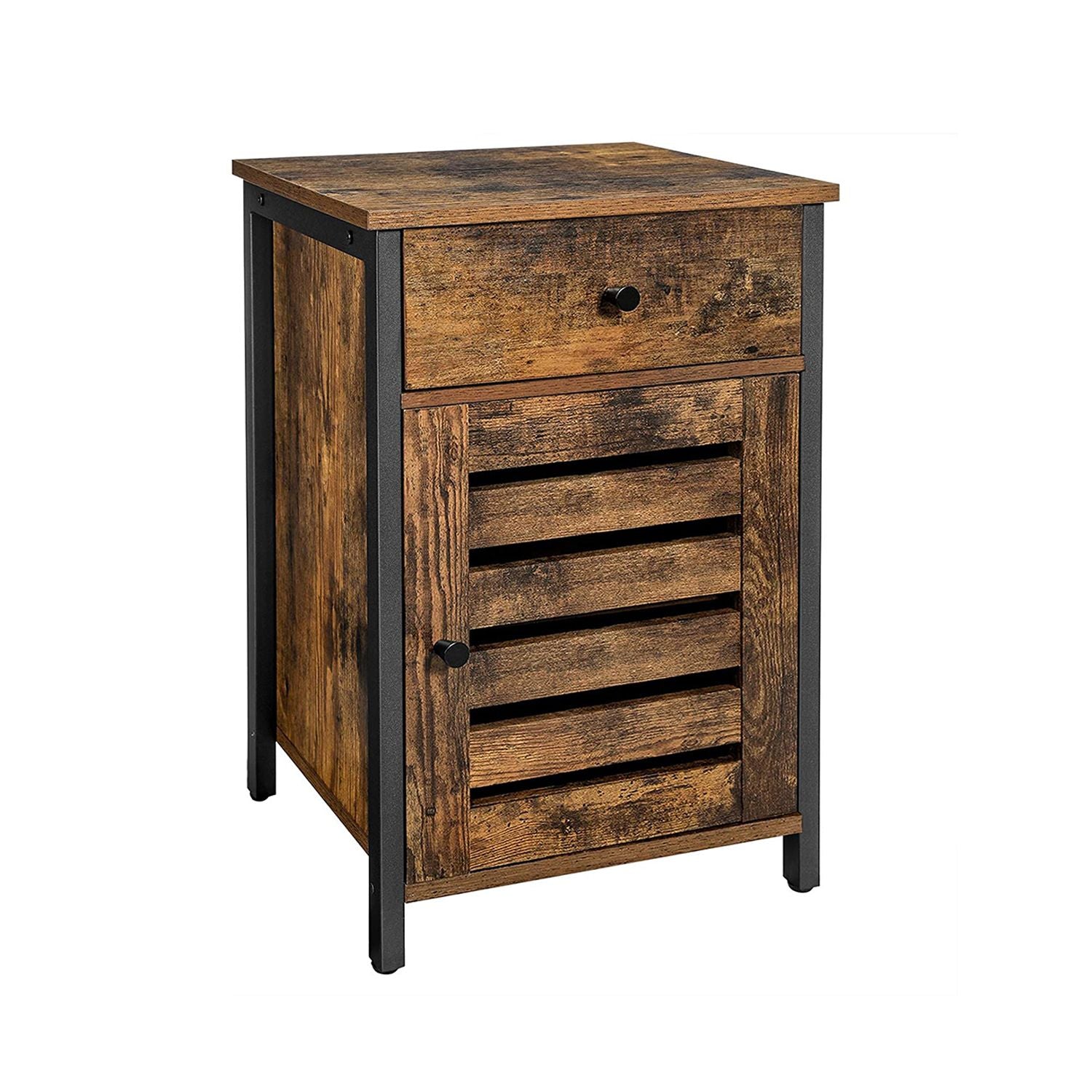 Comodino con Cassetto Marrone Vintage