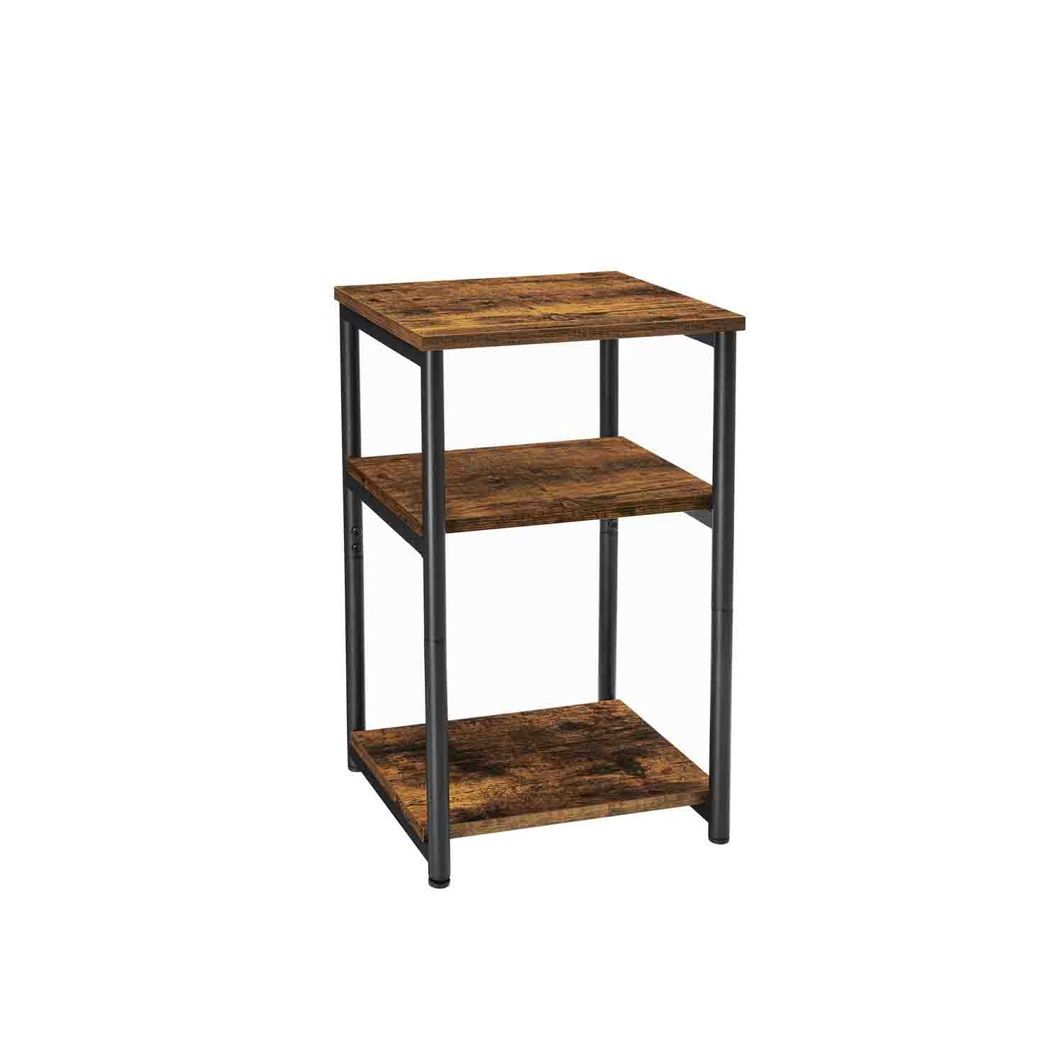 VASAGLE Tavolino da Divano a 3 Livelli con Struttura in Acciaio