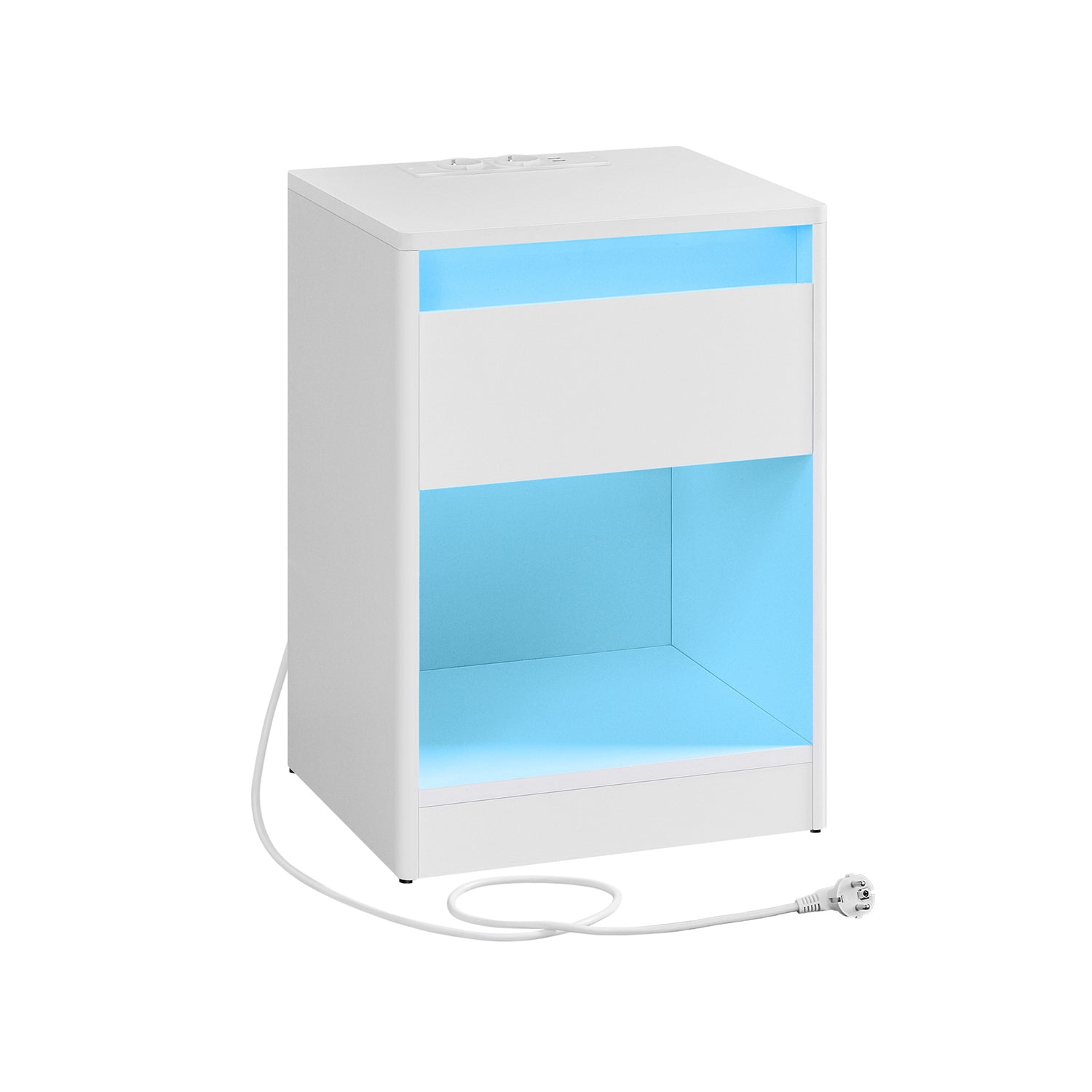 Comodino a LED con Stazione di Ricarica