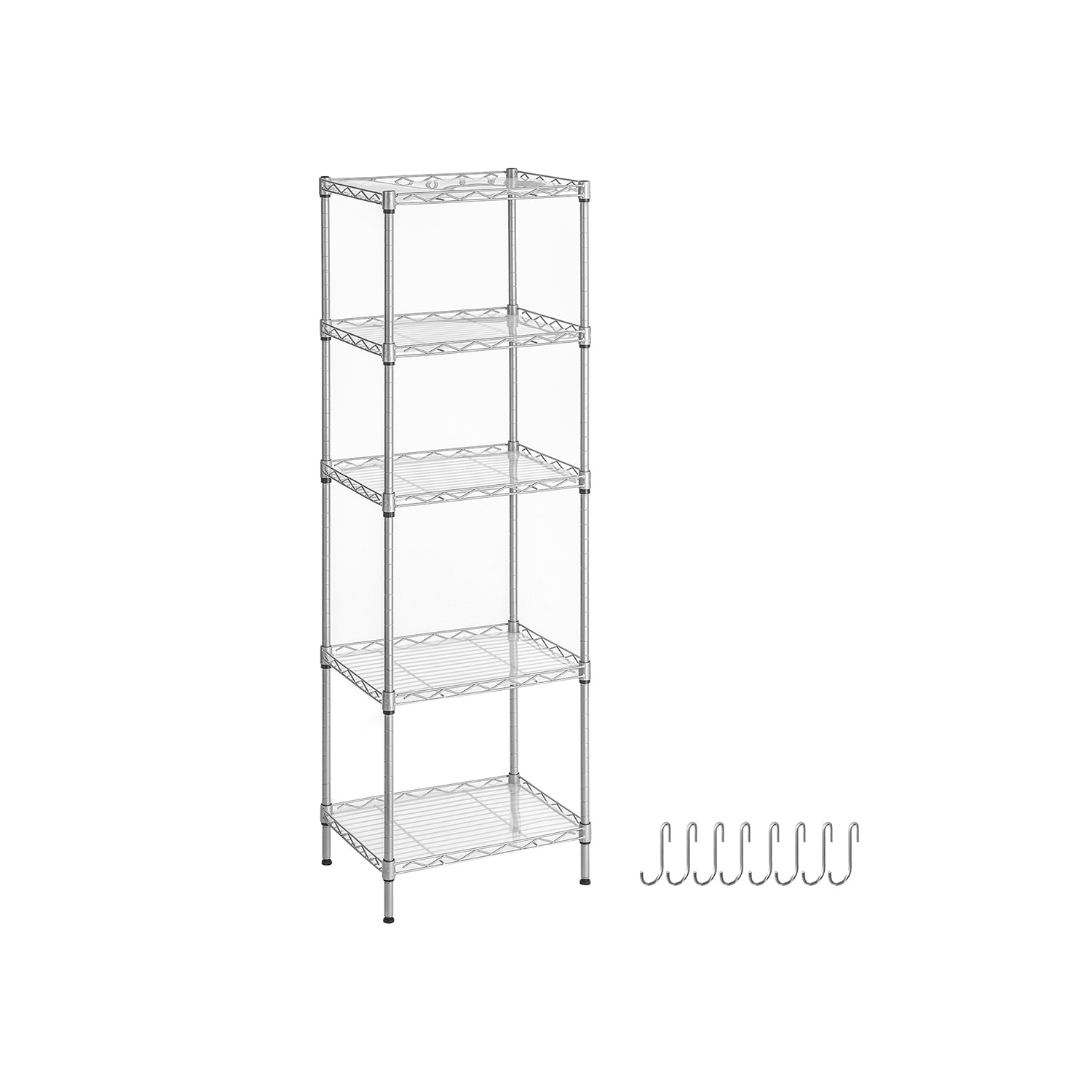 Scaffale a 5 Ripiani Portaoggetti di Metallo