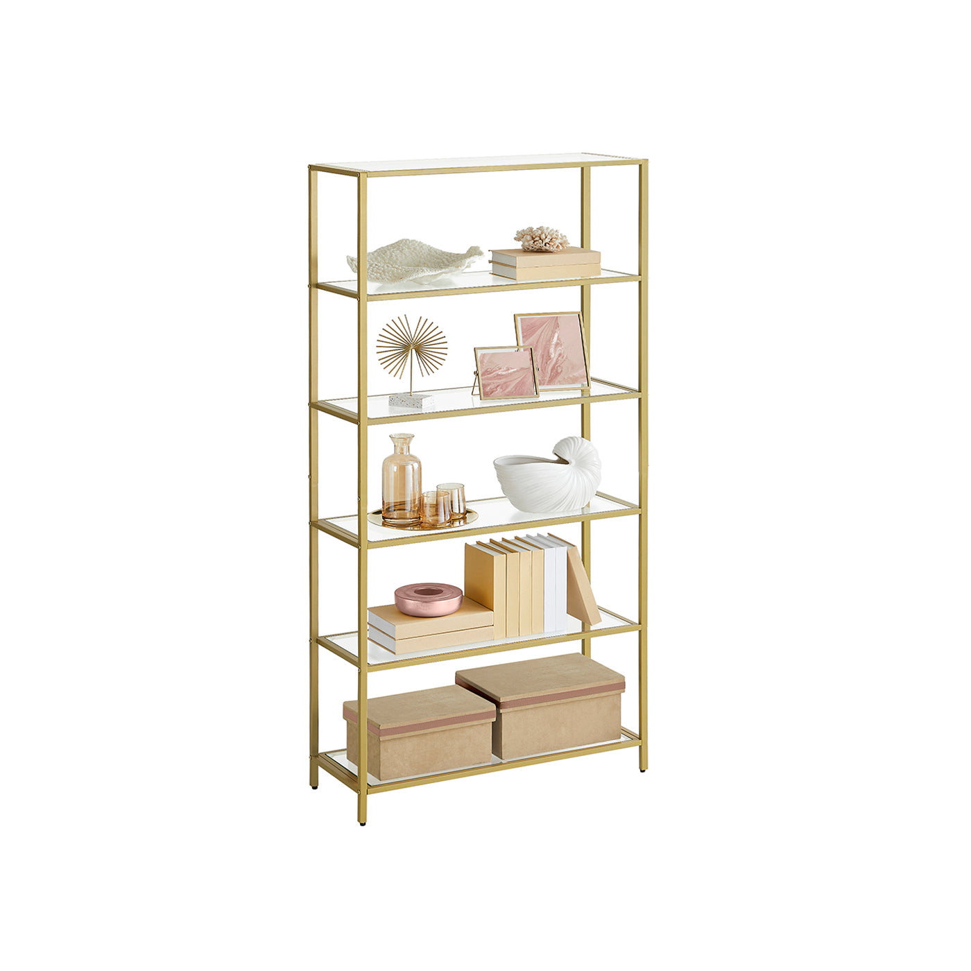 Scaffale in Vetro a 6 Ripiani