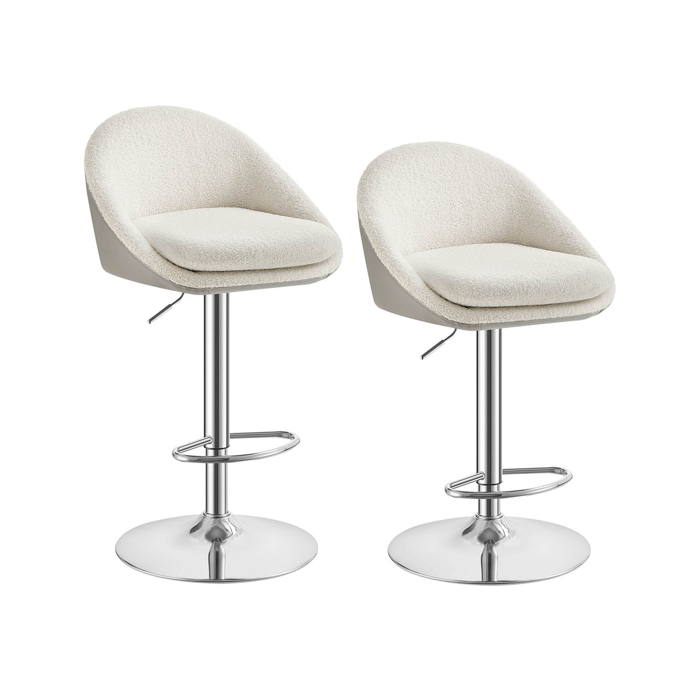 Sedie da Bar Regolabili in Altezza Girevoli a 360° con Schienale