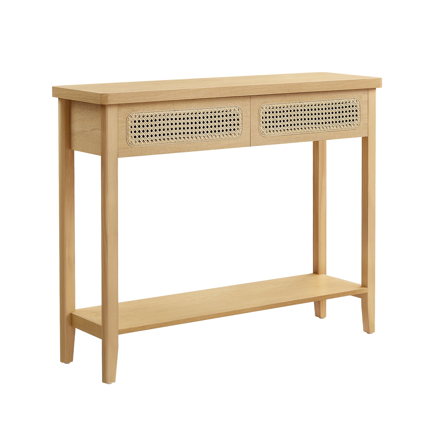 Tavolo Consolle Ingresso Sottile con Cassetti e Ripiano Aperto per Soggiorno