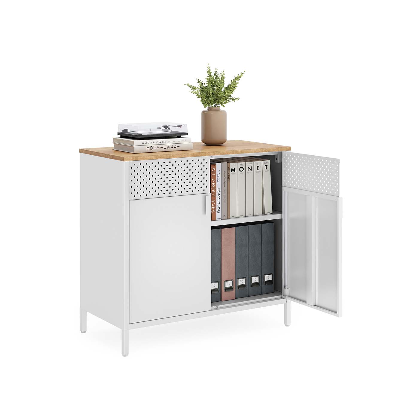 Credenza in Metallo con Ripiano Regolabile