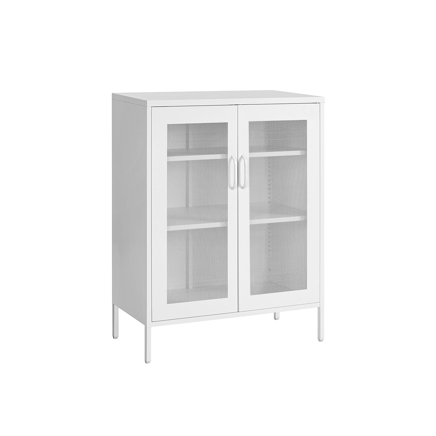 Armadietto Metallico con Ante a Griglia Bianco