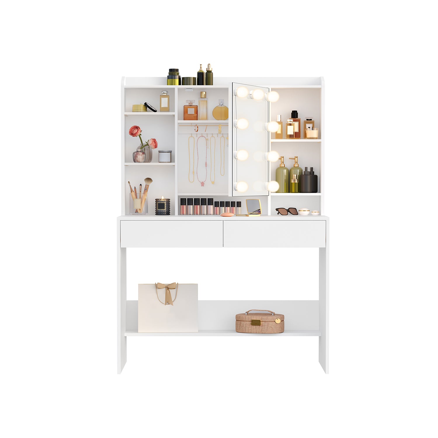 Toeletta Trucco con 9 Luci LED Bianco Nuvola