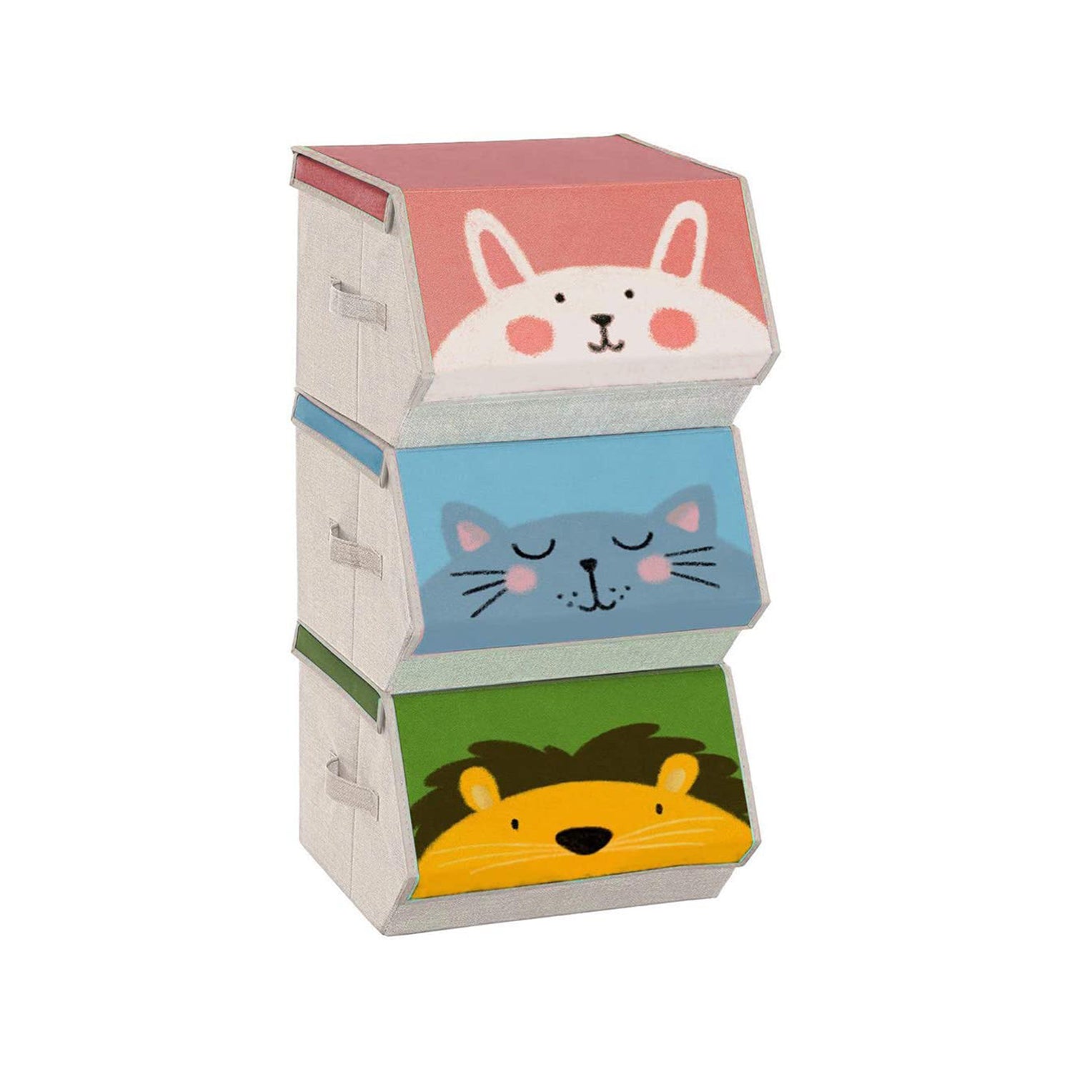 Set di 3 Organizzatori Impilabili per Giocattoli Bambini