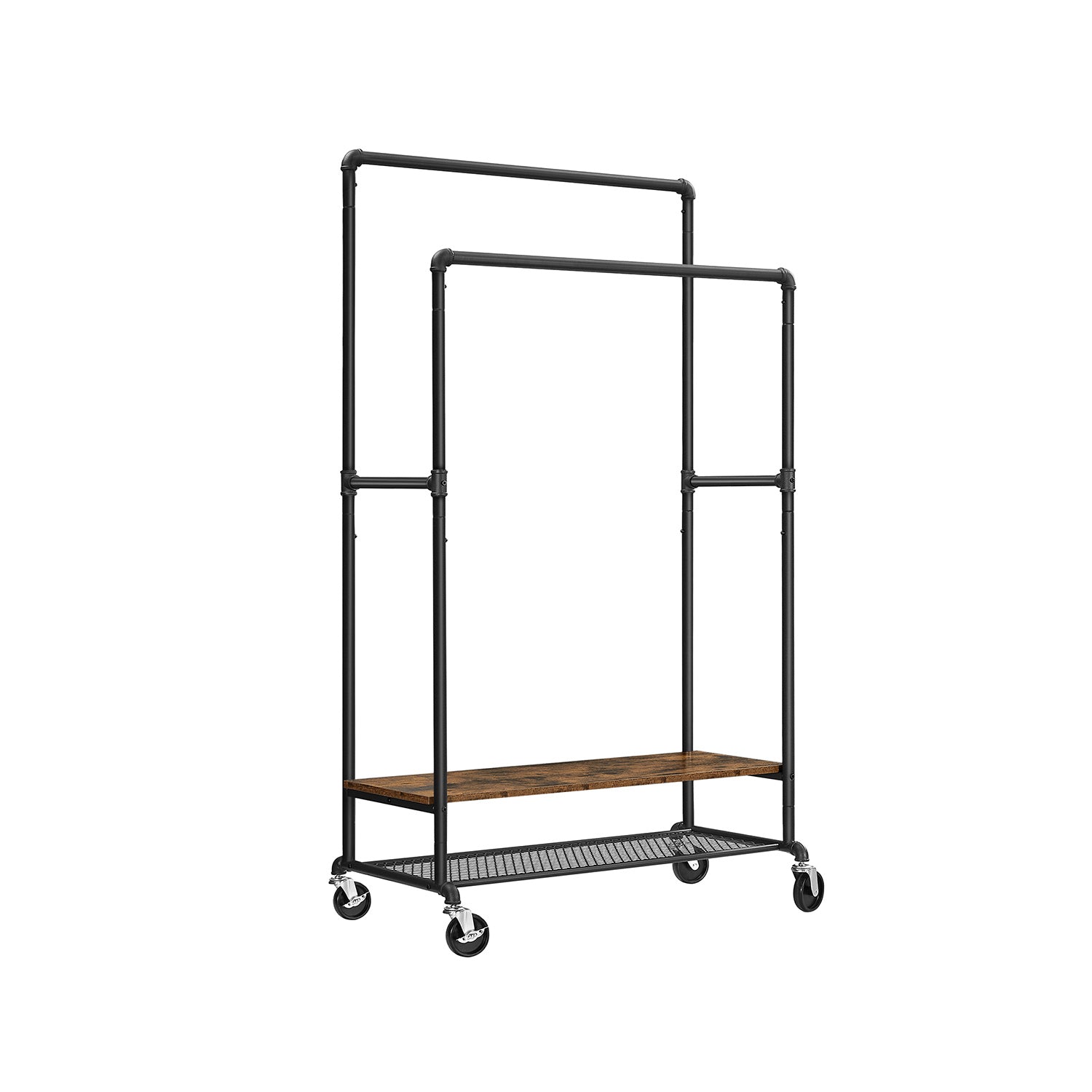 Stand Appendiabiti Doppio Marrone Vintage e Nero