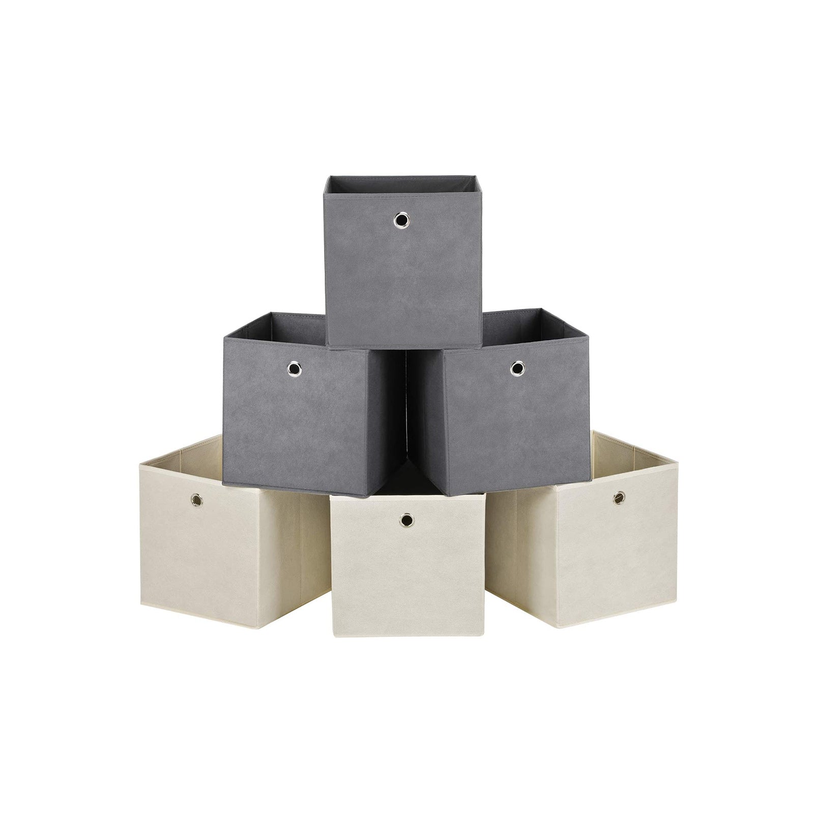 Set da 6 Scatole Portaoggetti Contenitori in Tessuto