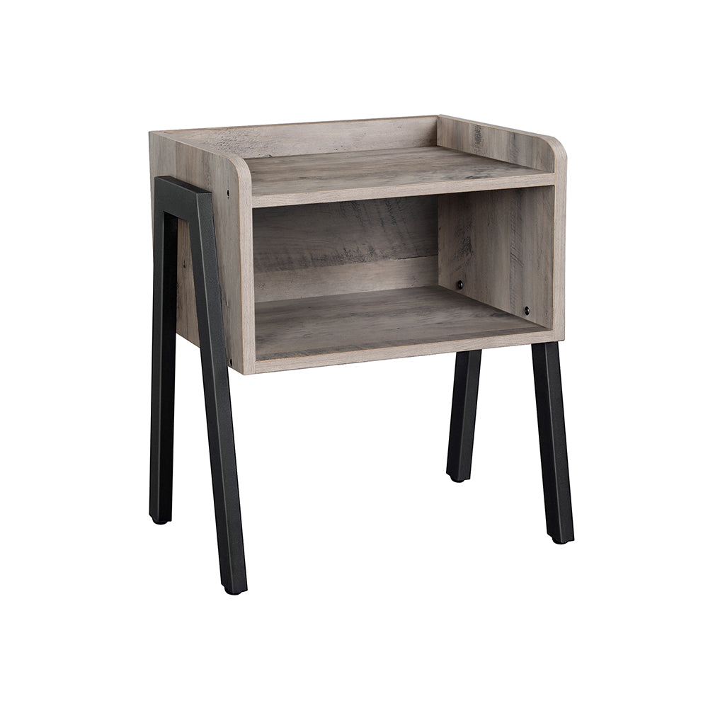 Comodino con Scomparto Portaoggetti Aperto