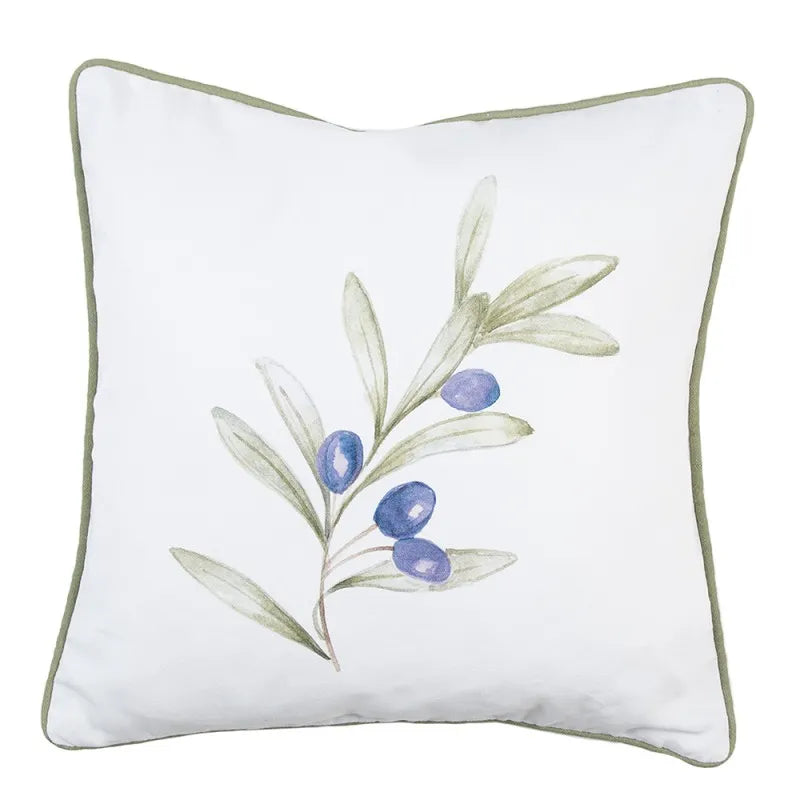 Federa per cuscino in cotone con motivo olive Olive garden-Clayre & Eef