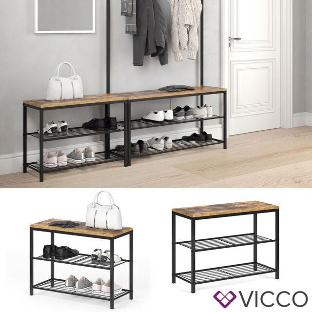 VICCO Panca per scarpe FYRK Scaffale per scarpe Scarpiera Seduta Panchina 2 vani