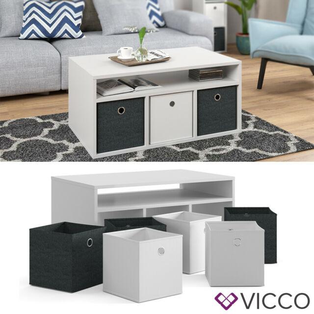 Vicco Tavolino da salotto Hylda incl. 6 contenitori pieghevoli Tavolino